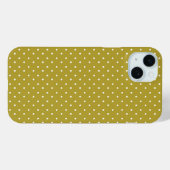 Mustard yellow white polka dots pattern  Case-Mate iPhone Hülle (Rückseite (Horizontal))