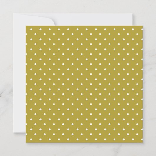  Mustard yellow white polka dots pattern  Dankeskarte (Vorderseite)