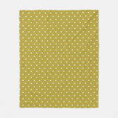  Mustard yellow white polka dots pattern  Fleecedecke (Vorderseite)