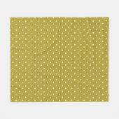  Mustard yellow white polka dots pattern  Fleecedecke (Vorderseite (Horizontal))