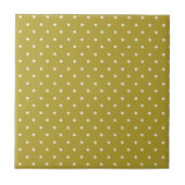  Mustard yellow white polka dots pattern  Fliese (Vorderseite)