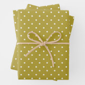  Mustard yellow white polka dots pattern  Geschenkpapier Set (Beispiel)