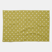  Mustard yellow white polka dots pattern  Geschirrtuch (Horizontal)