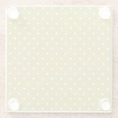  Mustard yellow white polka dots pattern  Glasuntersetzer (Rückseite)