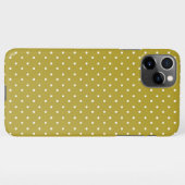  Mustard yellow white polka dots pattern  iPhone Hülle (Rückseite (Horizontal))