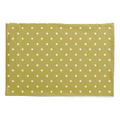  Mustard yellow white polka dots pattern  Kissenbezug (Rückseite-Links)