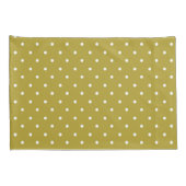  Mustard yellow white polka dots pattern  Kissenbezug (Rückseite-Rechts)