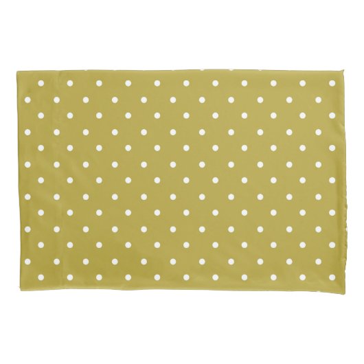  Mustard yellow white polka dots pattern  Kissenbezug (Vorderseite-Links)