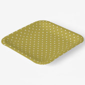  Mustard yellow white polka dots pattern  Pappteller (Gewinkelt)