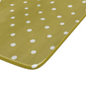  Mustard yellow white polka dots pattern  Schneidebrett (Ecke)