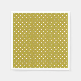  Mustard yellow white polka dots pattern  Serviette