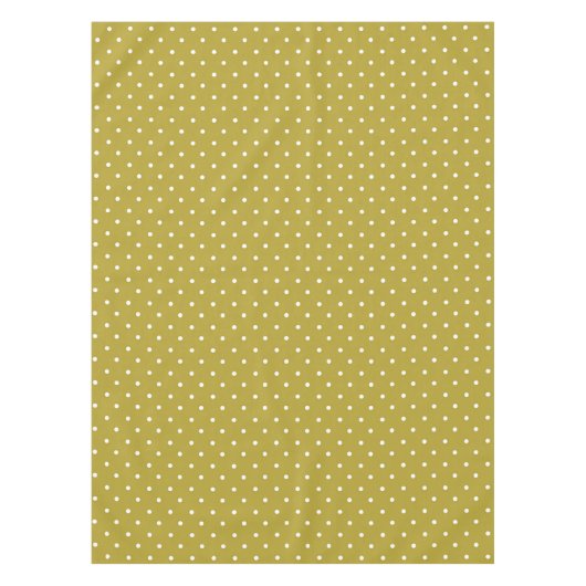  Mustard yellow white polka dots pattern  Tischdecke (Vorderseite)