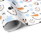 Muster С schneesicheren Gesichter, blaue Schneeflo Geschenkpapier (Rolleneckpunkt)