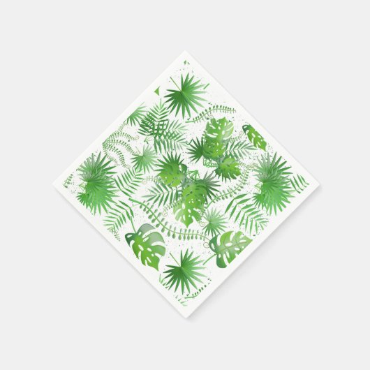 Muster 01A für grüne 3D-Blätter Serviette (Ecke)