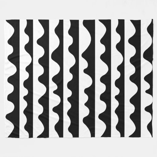 Muster 020815 - Weiß auf Schwarz Fleecedecke (Vorderseite (Horizontal))