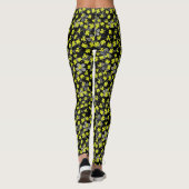 Muster 03.b Schwarze Blätter Leggings (Rückseite)