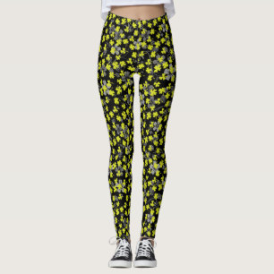 Muster 03.b Schwarze Blätter Leggings