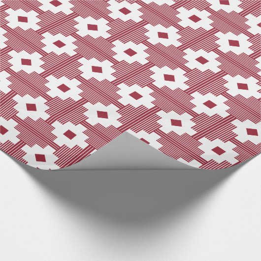 Muster 061214 - Deep Red 9b2335 mit White Geschenkpapier (Ecke)