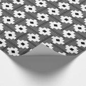 Muster 061214 - Schwarz mit Weiß Geschenkpapier (Ecke)