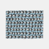 Muster 070515 - Schwarz und Weiß mit Blau Fleecedecke (Vorderseite (Horizontal))