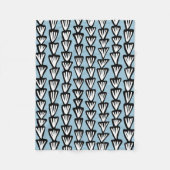 Muster 070515 - Schwarz und Weiß mit Blau Fleecedecke (Vorderseite)