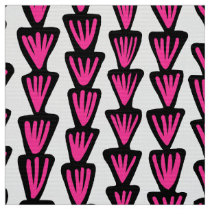 Muster 070515 - Schwarzes und Pink auf Weiß Stoff