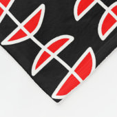 Muster 080515- Weiß und Rot auf Schwarz Fleecedecke (Ecke)