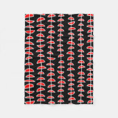 Muster 080515- Weiß und Rot auf Schwarz Fleecedecke (Vorderseite)