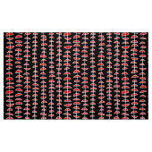 Muster 080515 - Weiß und Rot auf Schwarz Stoff (Fat Quarter (45,7 x 55,9 cm))