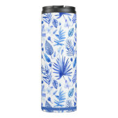 Muster 11oz für monogramm Cobalt Blue Tropical Lea Thermosbecher (Rückseite)