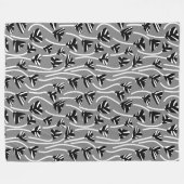Muster 210121 - Schwarz, Weiß und 50 % Grau Fleecedecke (Vorderseite (Horizontal))