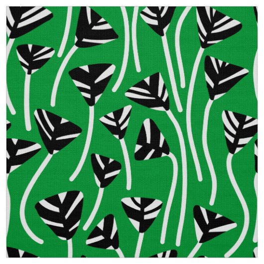 Muster 210121 - Schwarz, Weiß und Gras Grün Stoff (Muster)