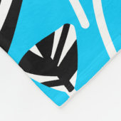 Muster 210121 - Schwarz, Weiß und Himmel Blau Fleecedecke (Ecke)