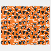 Muster 210121 - Schwarz, Weiß und Orange Fleecedecke (Vorderseite (Horizontal))