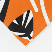 Muster 210121 - Schwarz, Weiß und Orange Fleecedecke (Ecke)