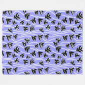 Muster 210121 - Schwarz, Weiß und Pastellblau Fleecedecke (Vorderseite (Horizontal))