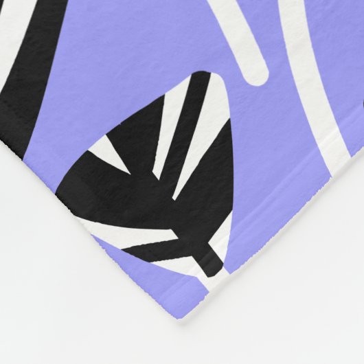 Muster 210121 - Schwarz, Weiß und Pastellblau Fleecedecke (Ecke)