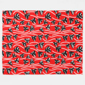 Muster 210121 - Schwarz, Weiß und Rot Fleecedecke (Vorderseite (Horizontal))