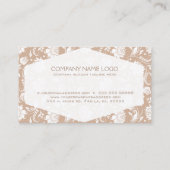 Muster 2 der weißen und tanfloralen Damasken Visitenkarte (Rückseite)