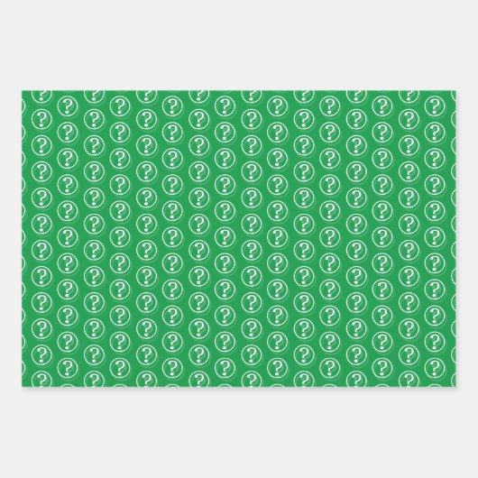 Muster 3D für weiße Fragezeichen Geschenkpapier Set (Vorderseite 3)
