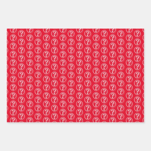 Muster 3D für weiße Fragezeichen Geschenkpapier Set (Vorderseite)