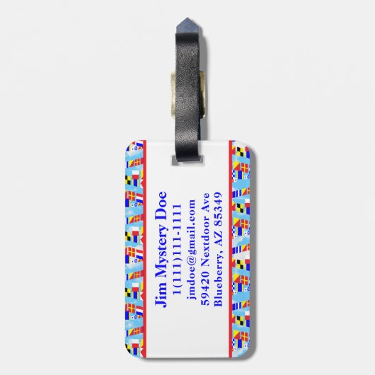 Muster 5 Sailer-Redewendungen Gepäckanhänger (Rückseite vertikal)