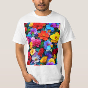 Muster-75647 für mehrfarbige Blume T-Shirt
