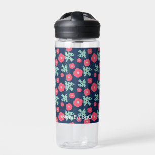 Muster_7_Kamelie und Vogel_1 Trinkflasche