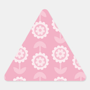 Muster Abstrakt Art Pink Floral Blume Dreieckiger Aufkleber
