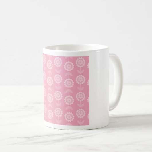 Muster Abstrakt Art Pink Floral Blume Kaffeetasse (VorderseiteRechts)