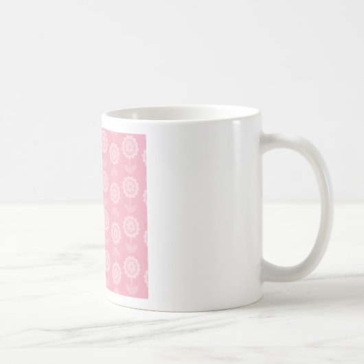 Muster Abstrakt Art Pink Floral Blume Kaffeetasse (Rechts)