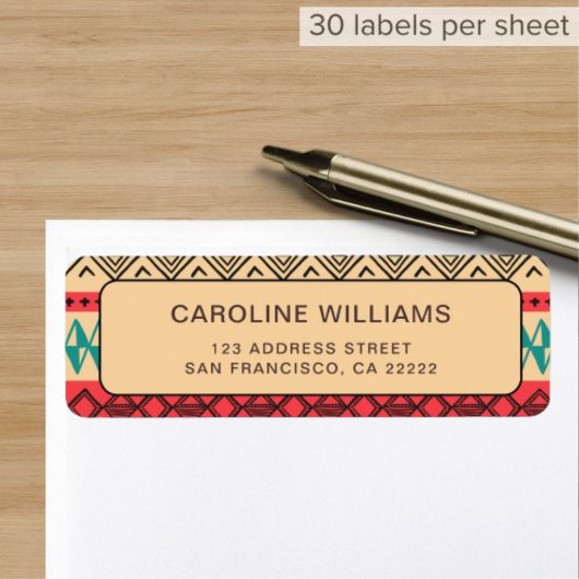 Muster Abstrakt Boho Vintage Rücksendeadresse