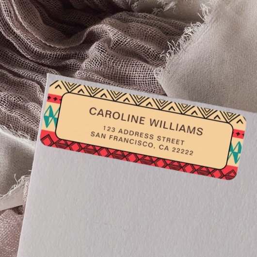 Muster Abstrakt Boho Vintage Rücksendeadresse