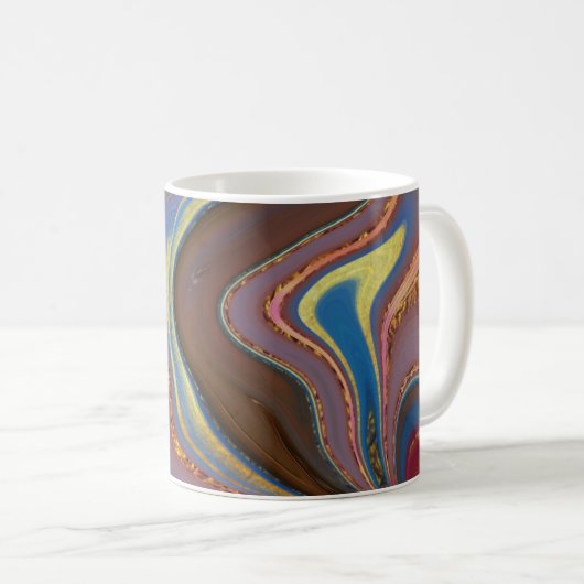 Muster abstrakt braun kaffeetasse (VorderseiteRechts)